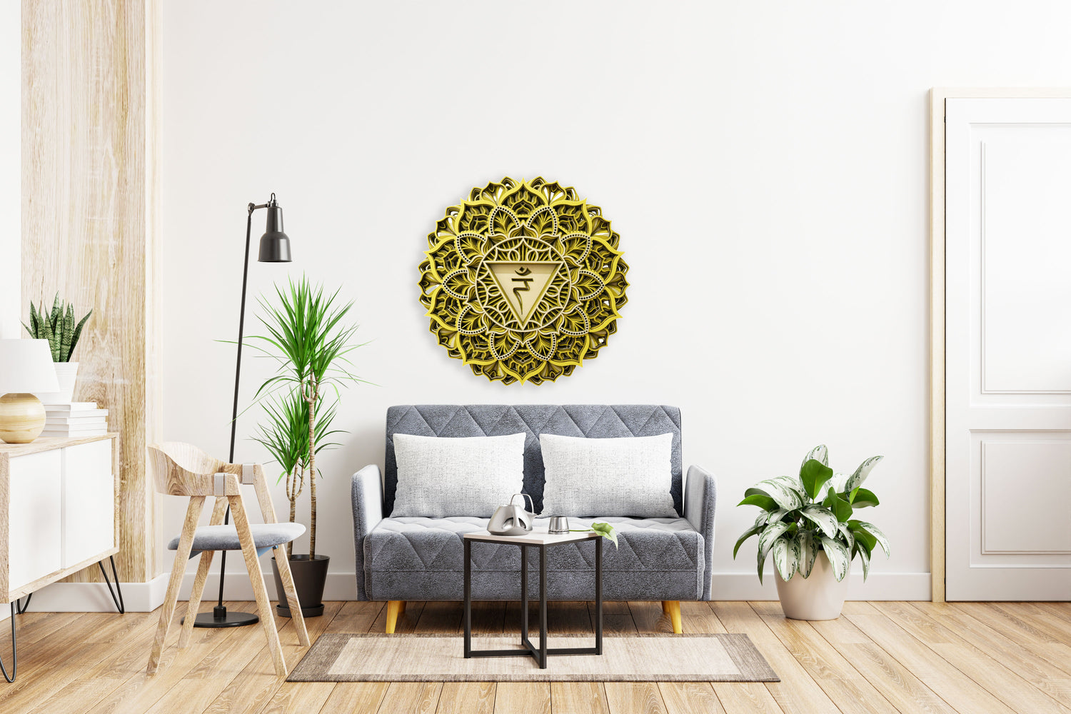 Solar Plexus Chakra, Geometric |  Wooden Wall Decor