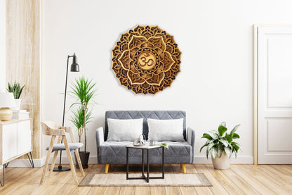 The Crown Chakra, Geometric |  Wooden Wall Decor