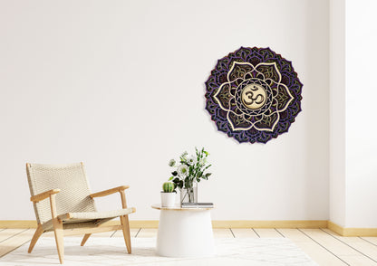 The Crown Chakra, Geometric |  Wooden Wall Decor