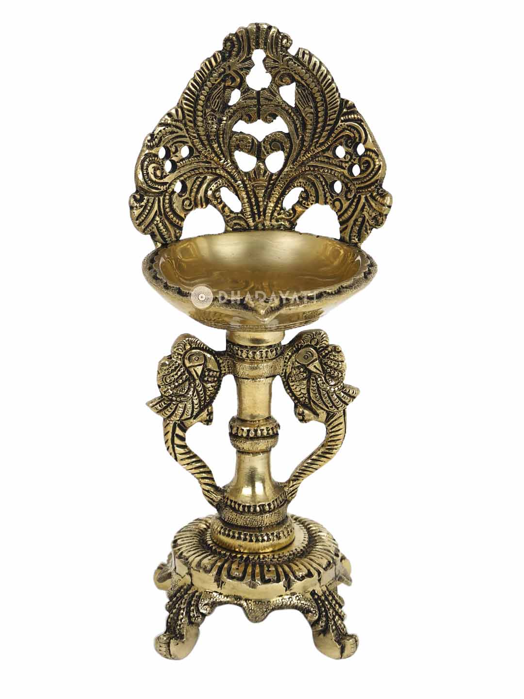 Bird Design Diya Decorative Brass Figurine