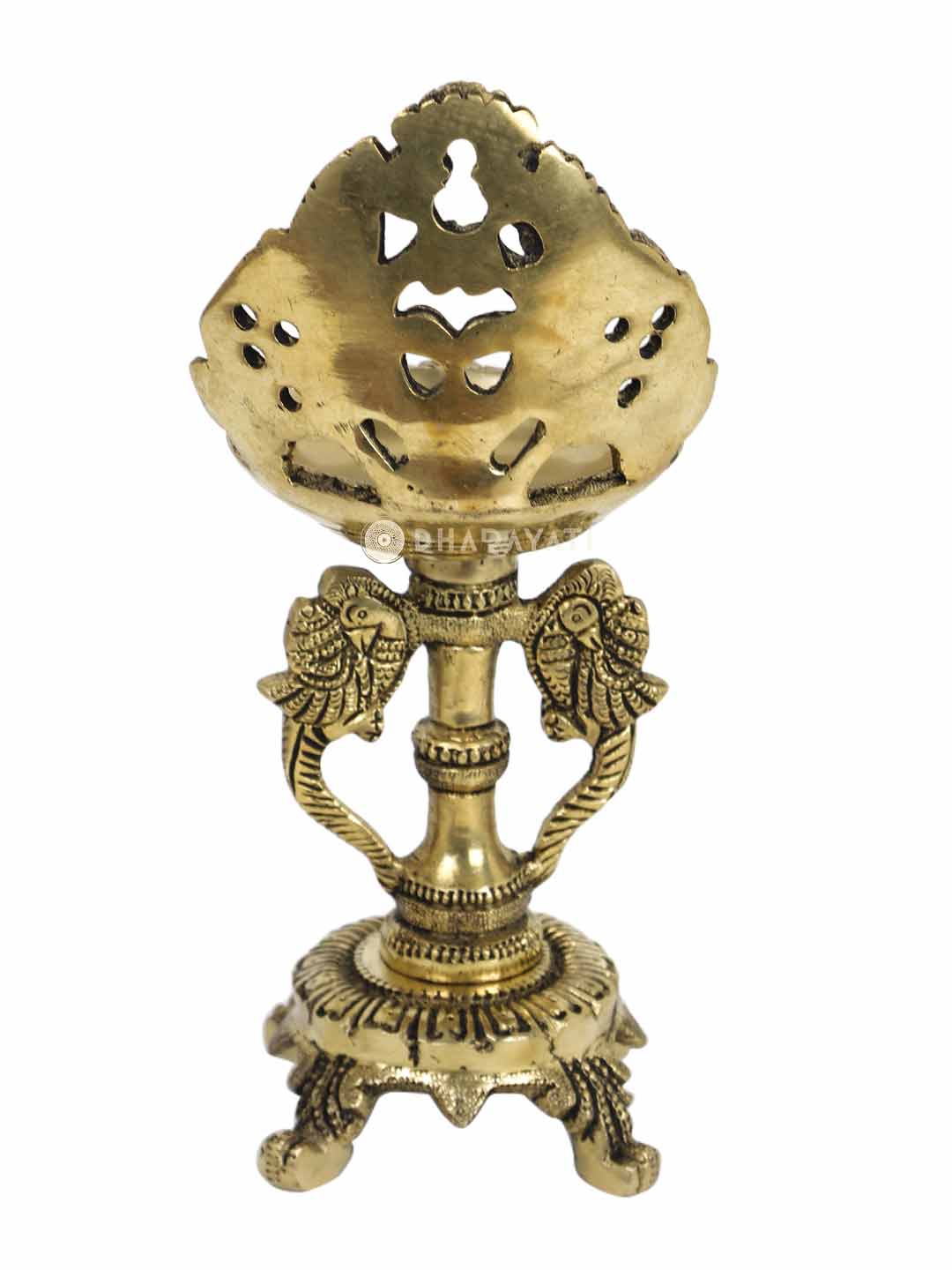 Bird Design Diya Decorative Brass Figurine