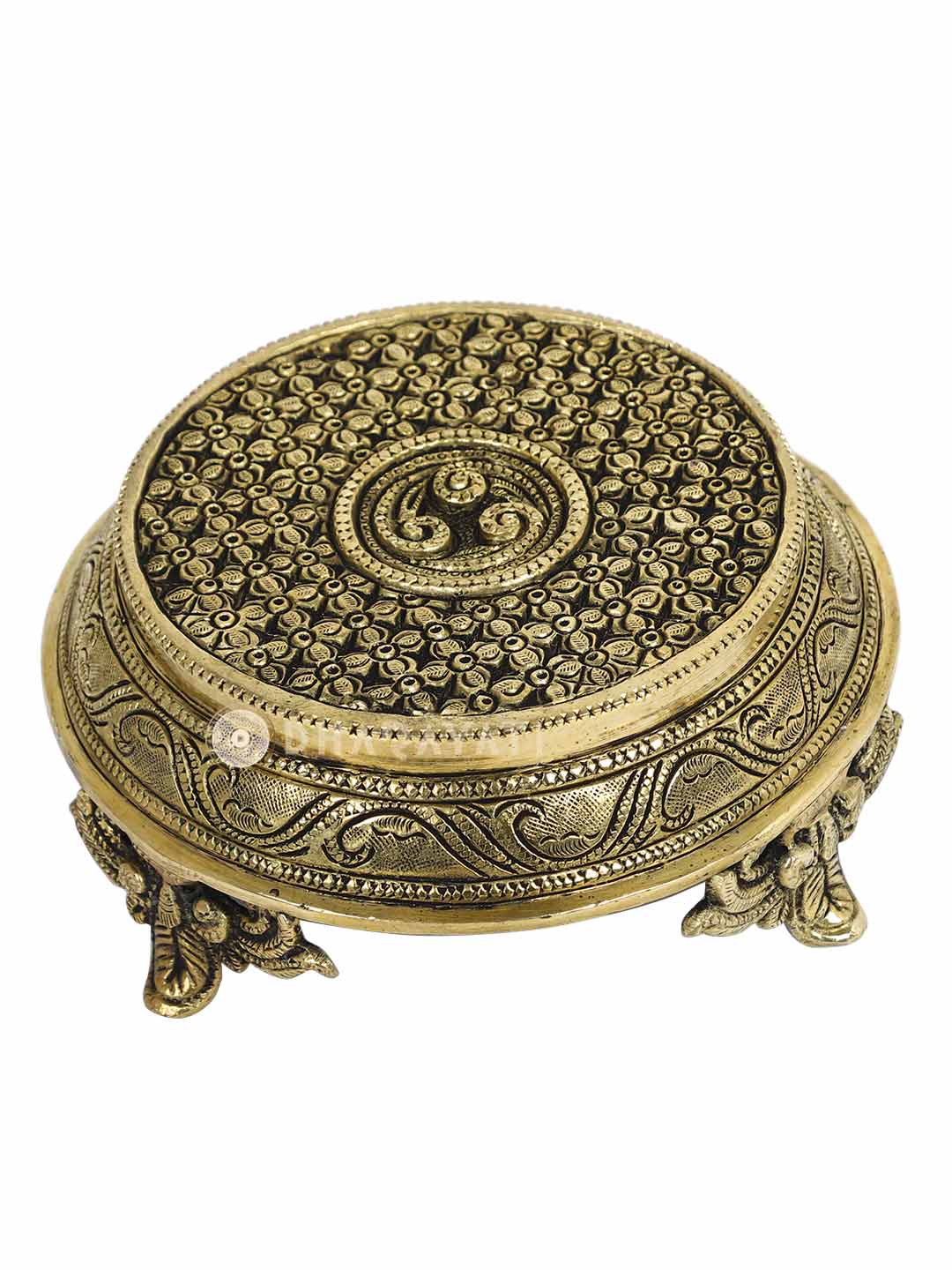 Brass Flower Chowki With Ghungroo Decorative