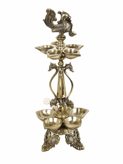 Pancham Bird Design Lamp With 10 Diya&