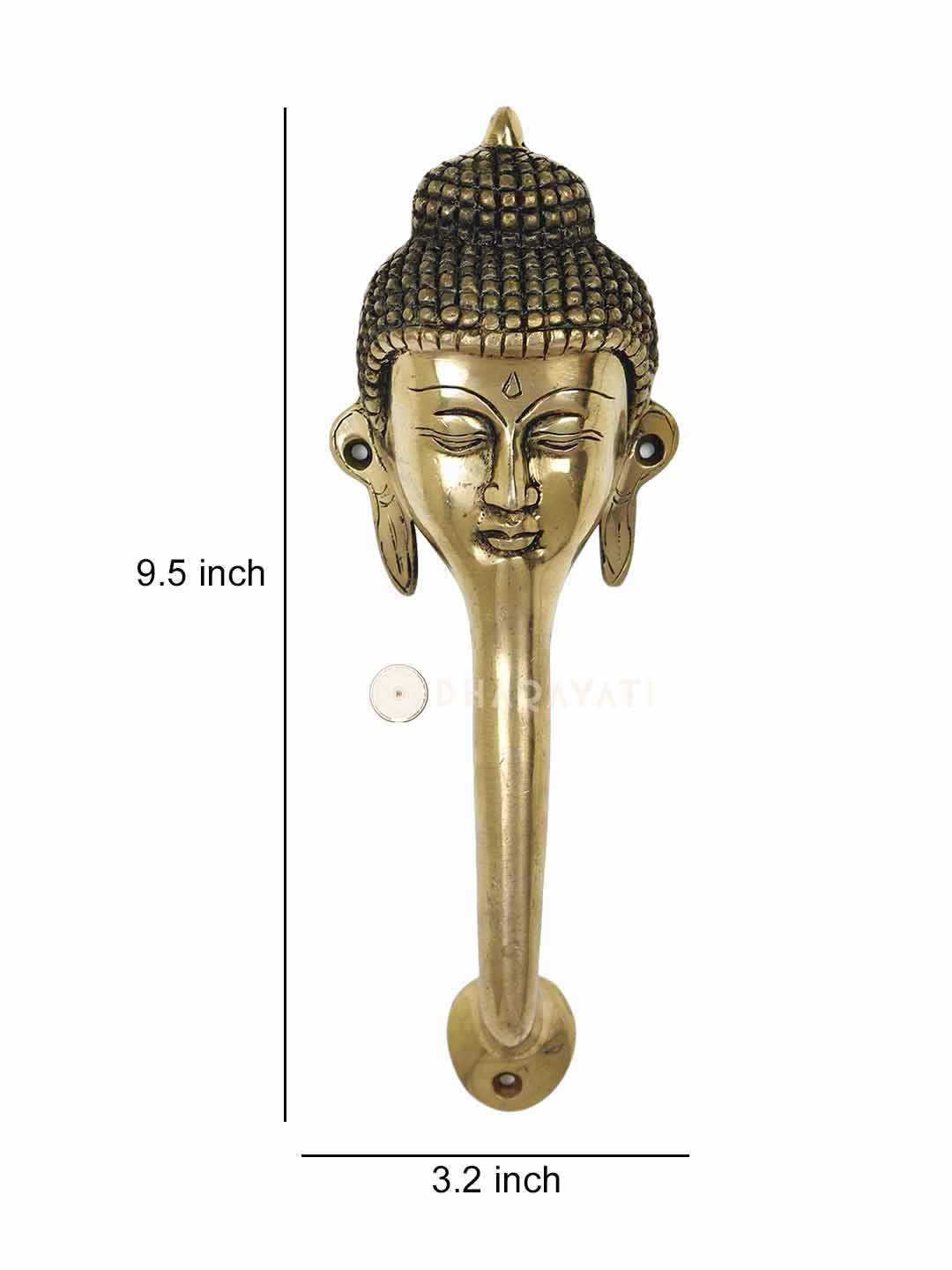 Buddha Design  Door Handle Decorative Brass