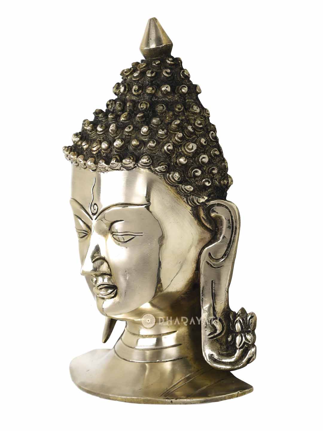 Buddha Mask Wall Hanging Decorative Brass Figurine