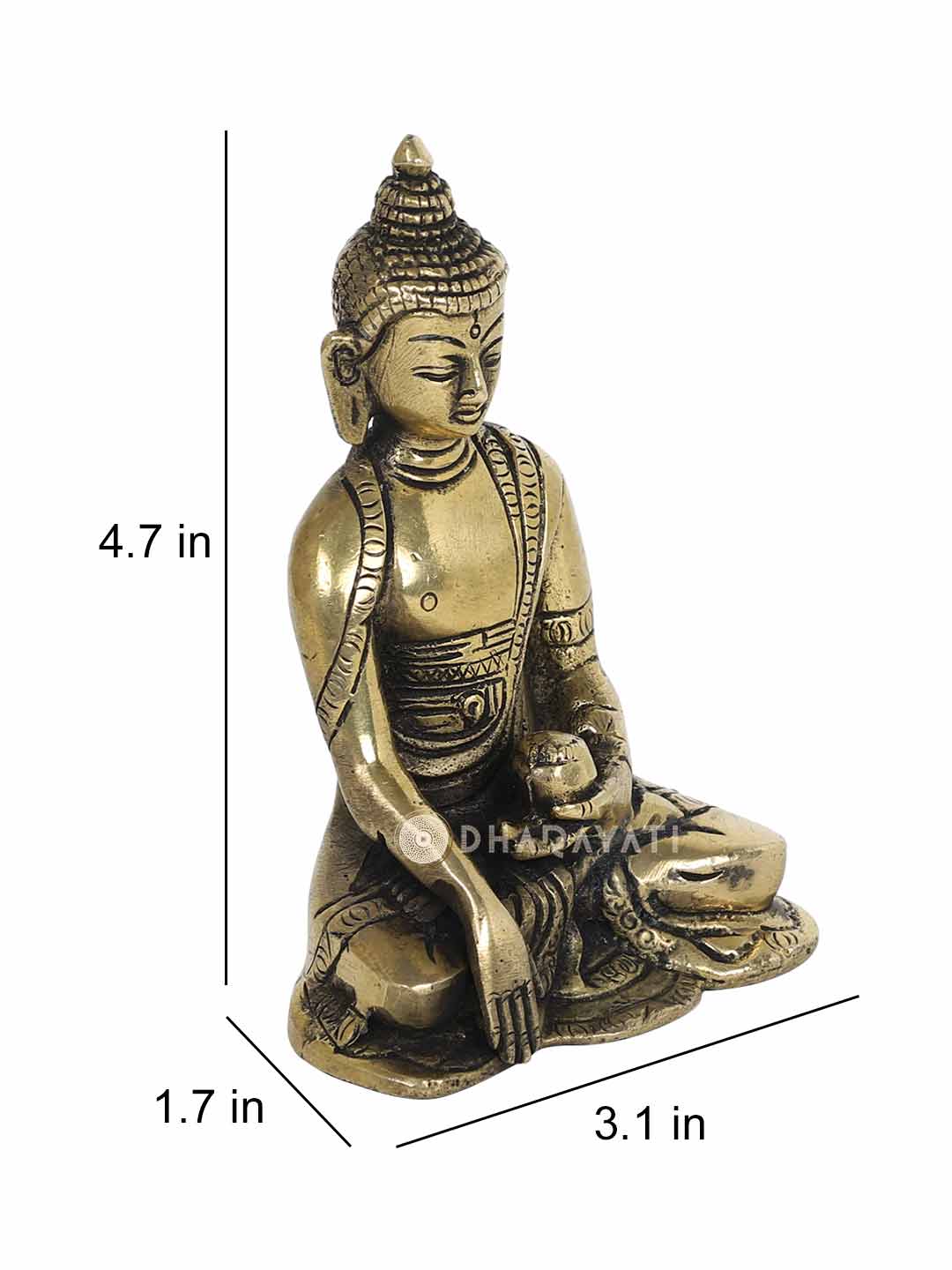 Buddha Set Of 2 Decorative Brass Figurine