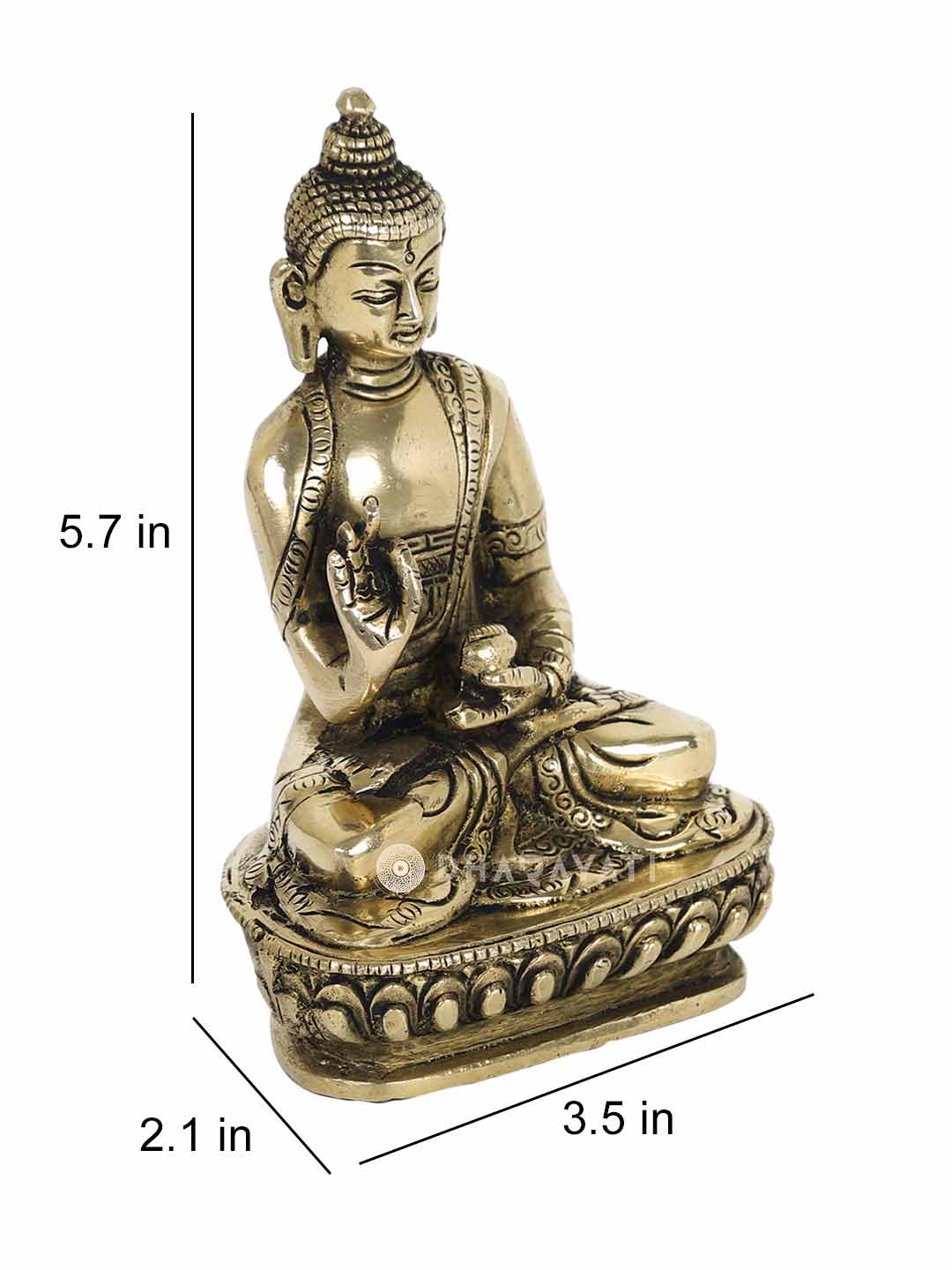 Buddha Set Of 2 Decorative Brass Figurine