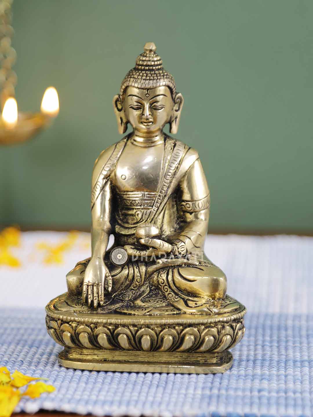 Buddha Set Of 2 Decorative Brass Figurine