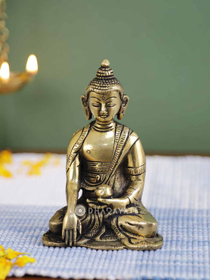 Buddha Set Of 2 Decorative Brass Figurine