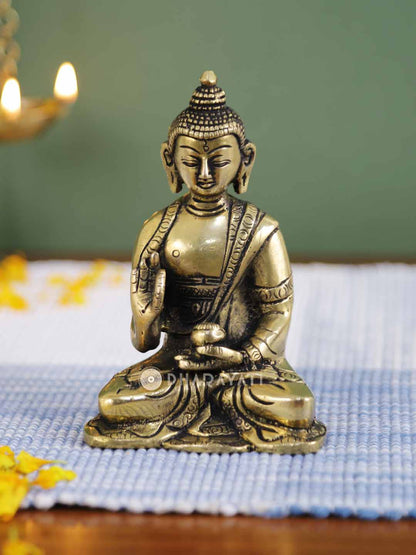 Buddha Set Of 2 Decorative Brass Figurine