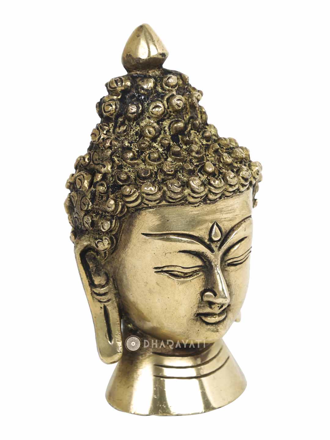 Buddha Small Round Base Decorative Brass Figurine