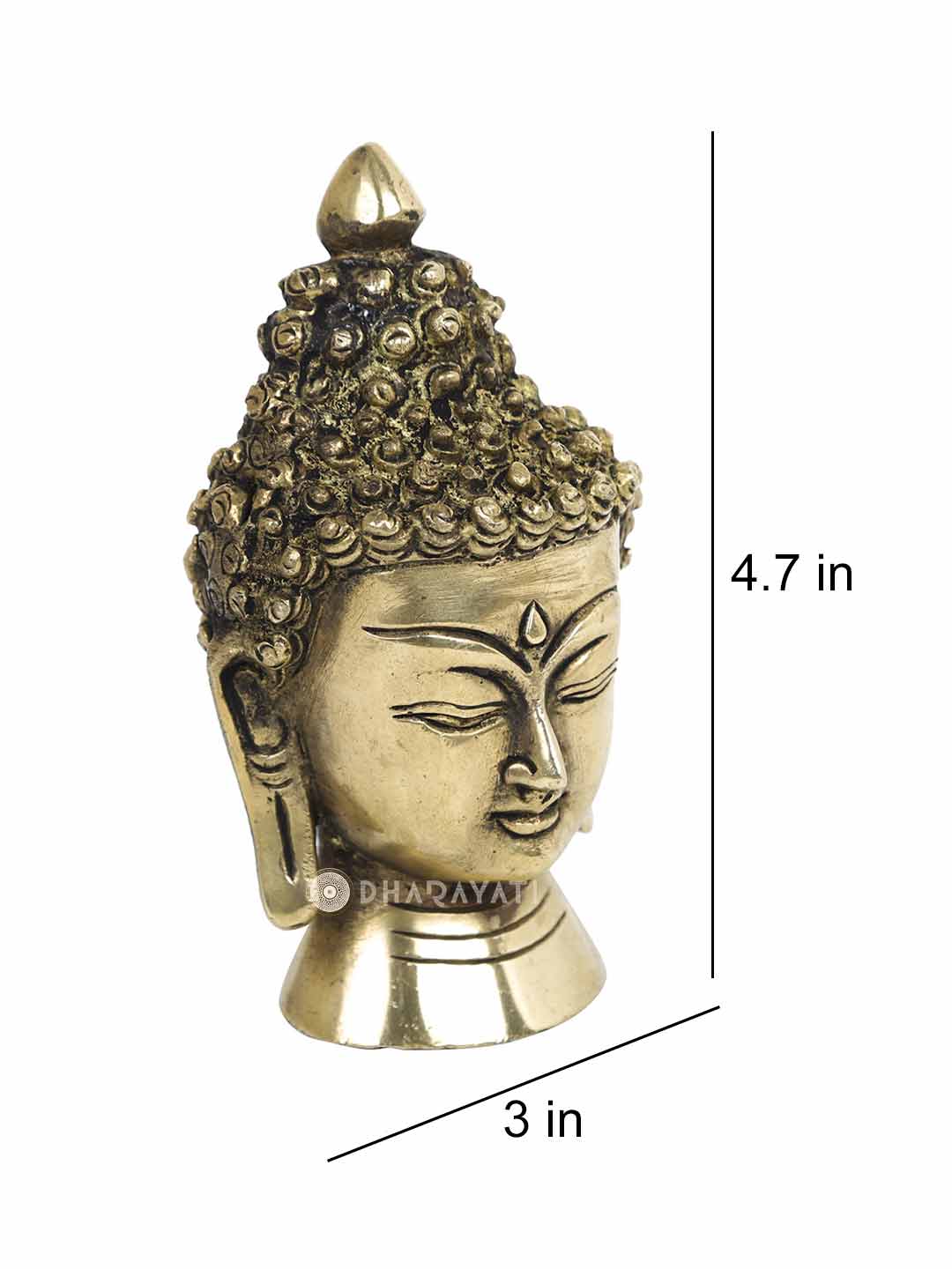 Buddha Small Round Base Decorative Brass Figurine