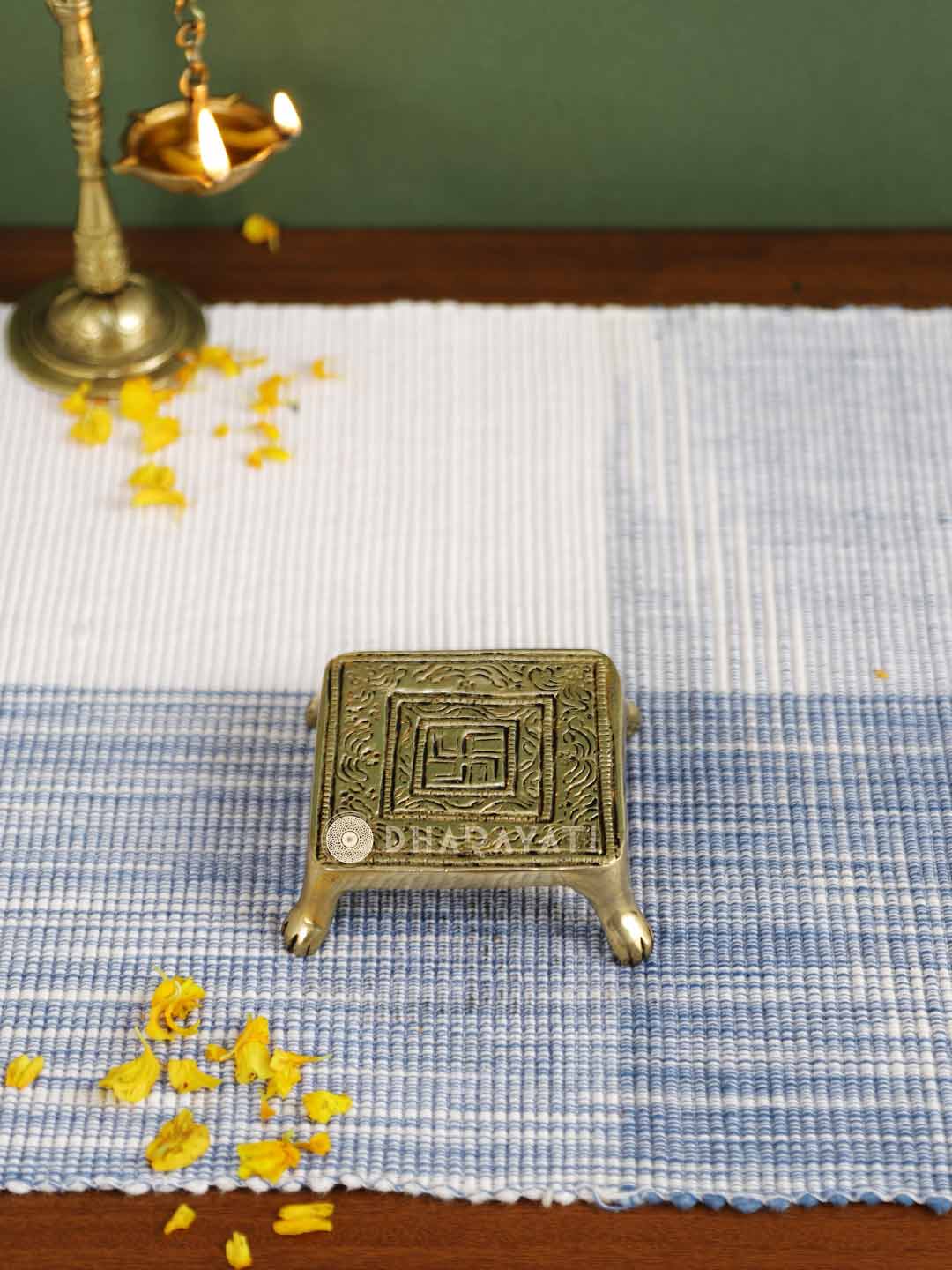 Chowki 4 Legs Small Decorative Brass