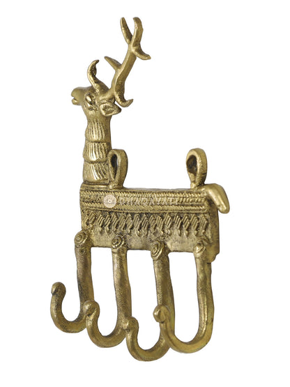 Deer Design Keys Wall Hook With 4 Hooks