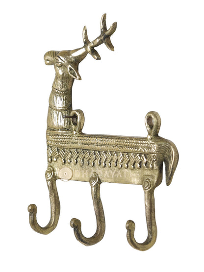 Deer Design Keys Wall Hook With 3 Hooks