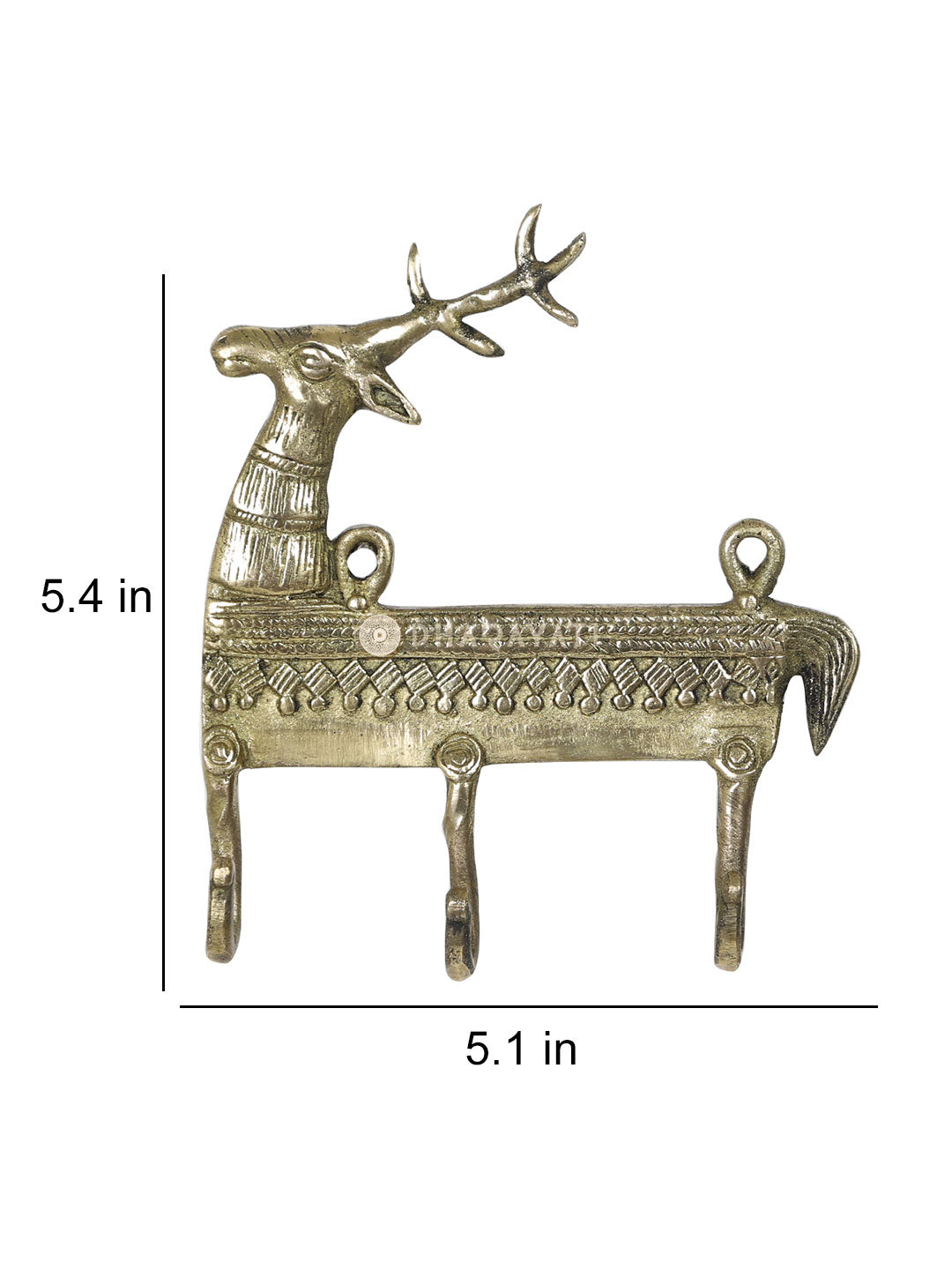 Deer Design Keys Wall Hook With 3 Hooks