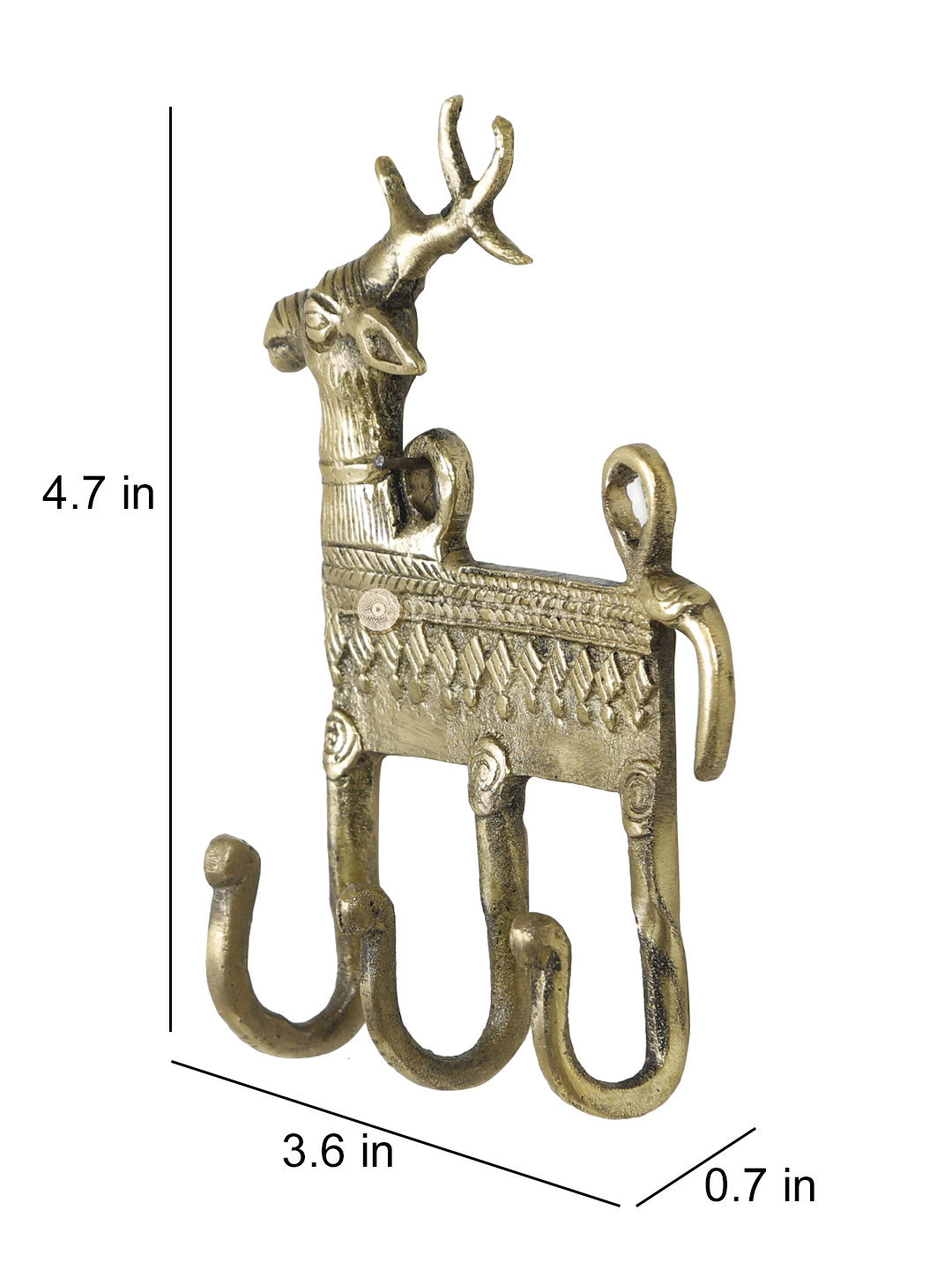 Deer Design Keys Wall Hook With 3 Hooks