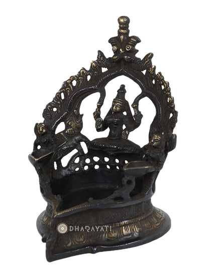 Brass Diya with Deity