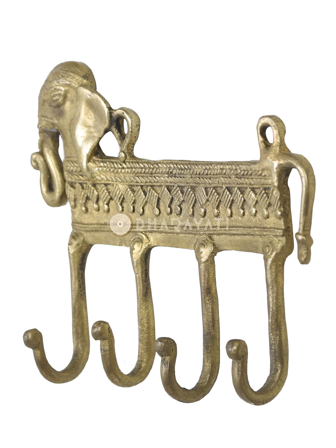 Elephant Design Keys Wall Hook With 4 Hooks