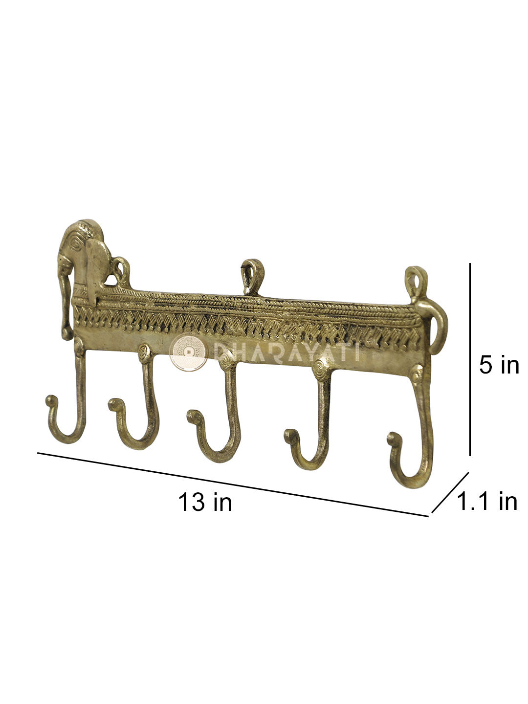 Elephant Design Keys Wall Hook 5 Hangers