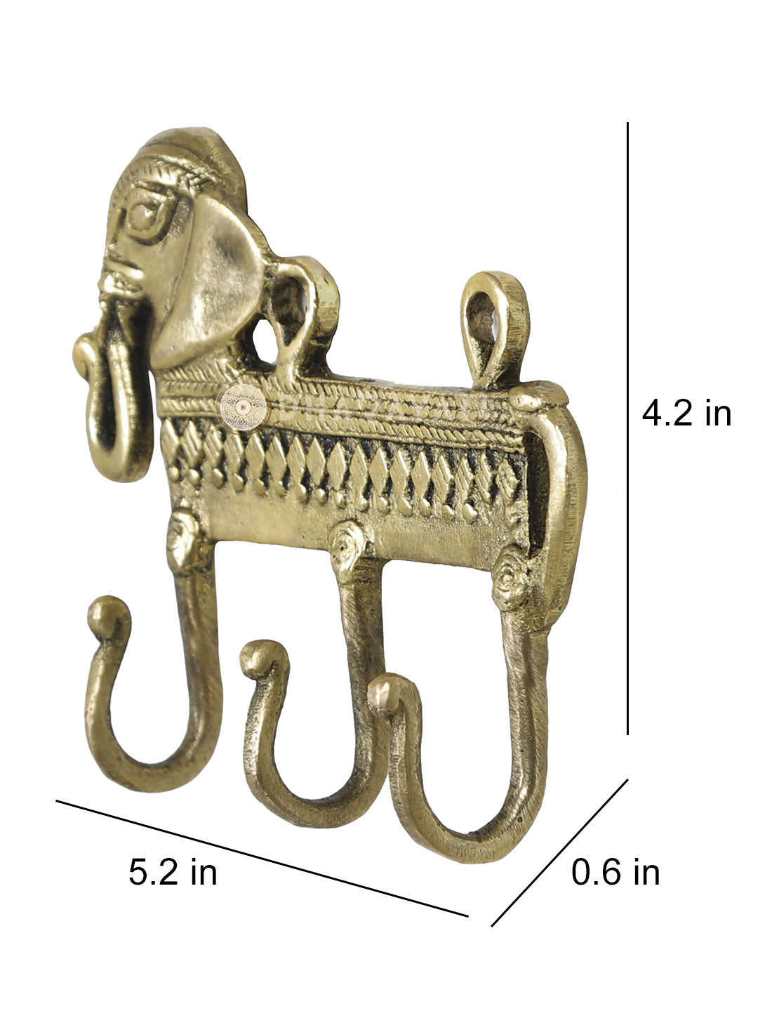 Elephant Design Keys Small Wall Hook With 3 Hooks