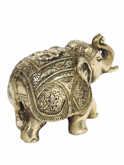 Elephant Table Top Accent Decorative Brass