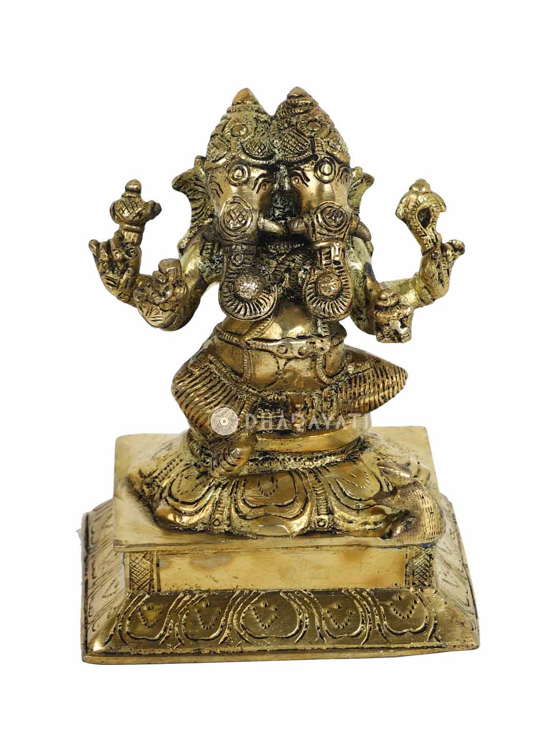 Ganesha 2 Head Decorative Brass Figurine