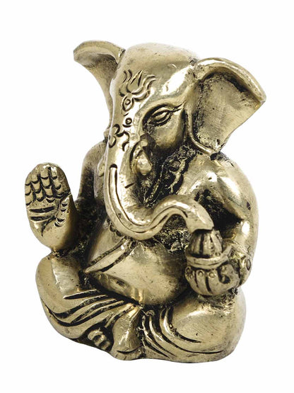 Blessing Ganesha Decorative Brass Figurine