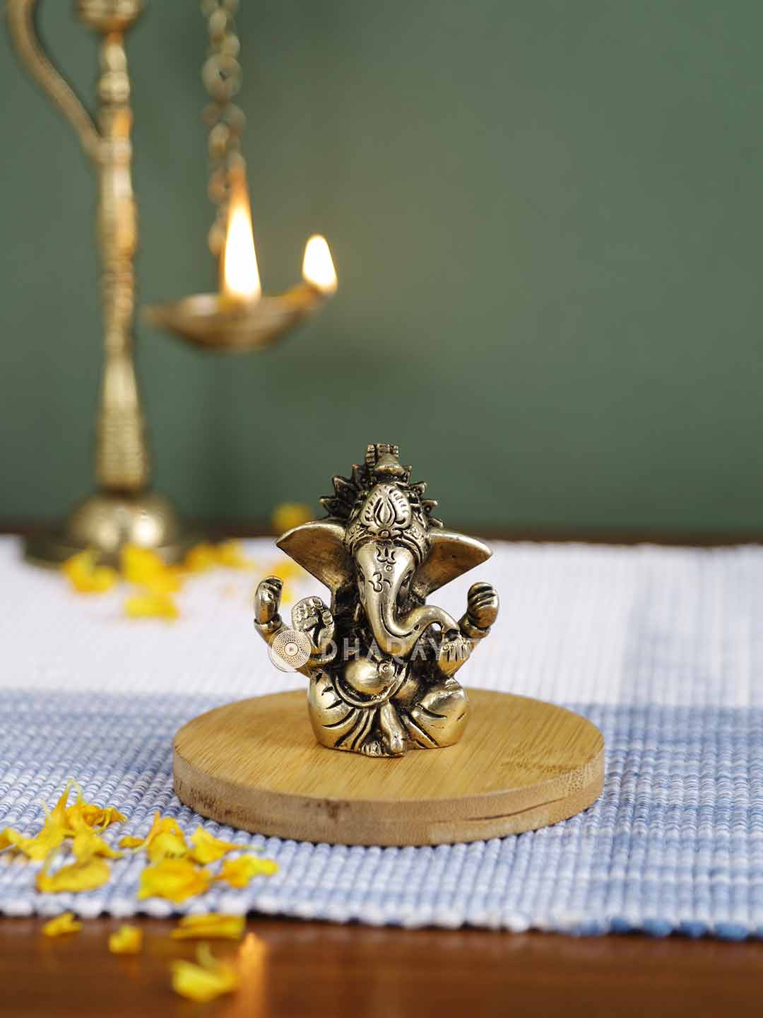 Ganesh 4 Hands Decorative Brass Figurine