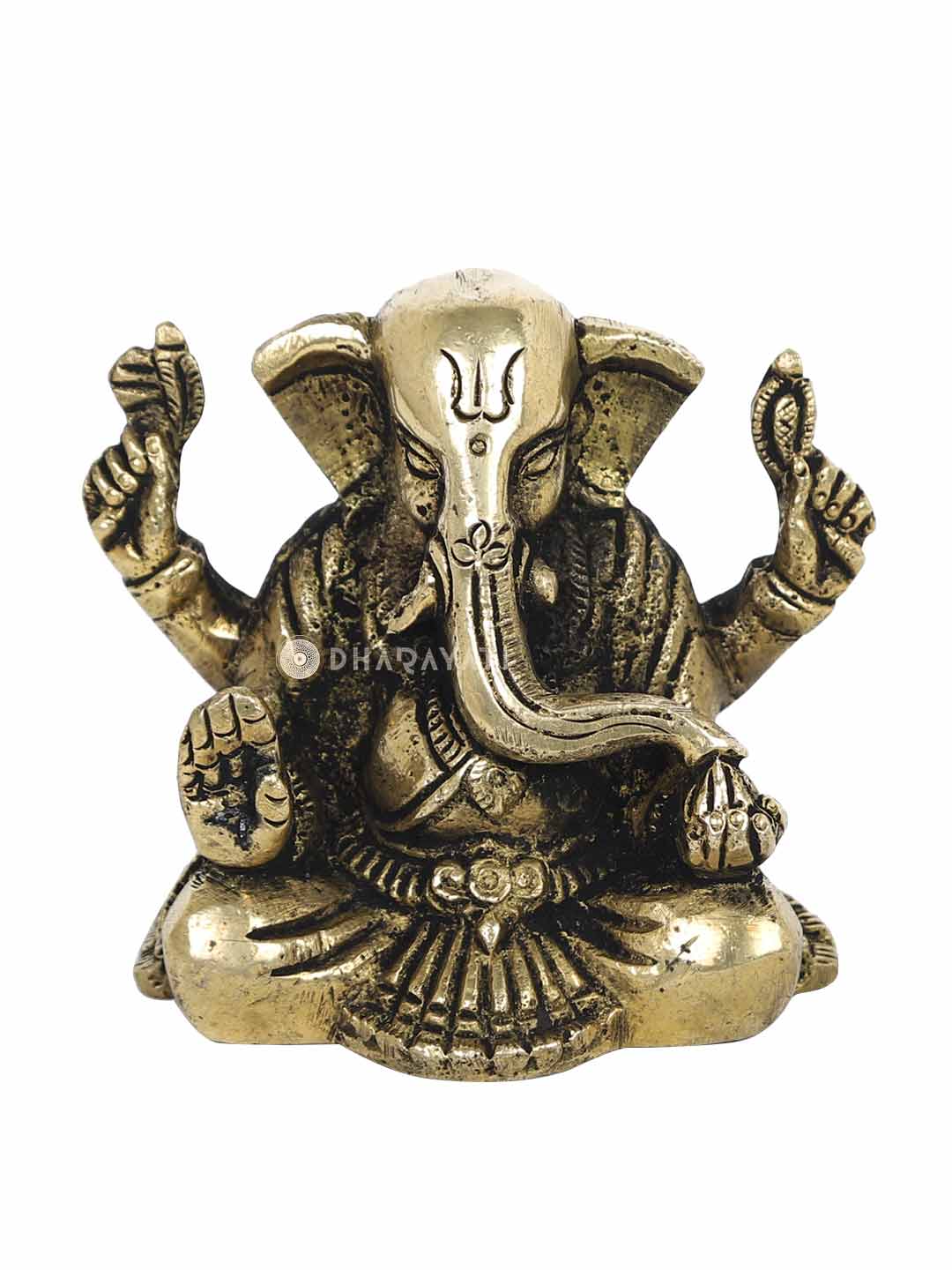 Ganesh 4 Hands Decorative Brass Figurine