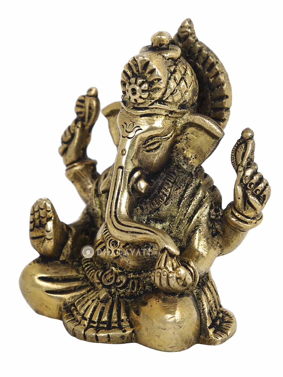 Brass Figurine Ganesha With 4 Hands