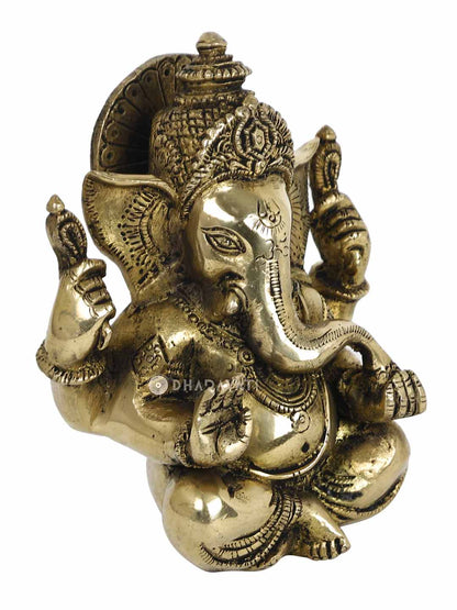 Brass Ganesh 4 Hands Figurine Table D‚cor