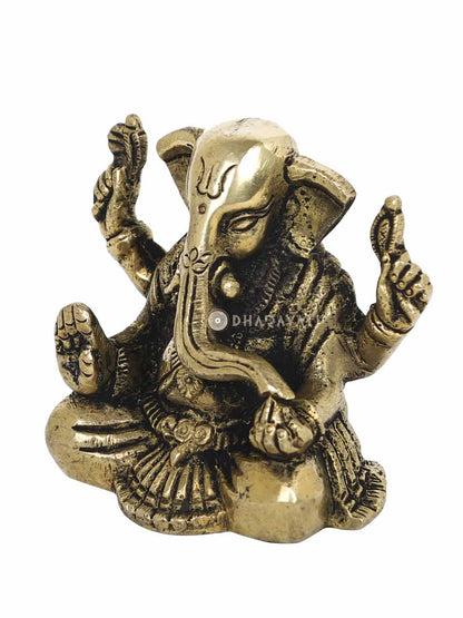 Ganesh 4 Hands Decorative Brass Figurine