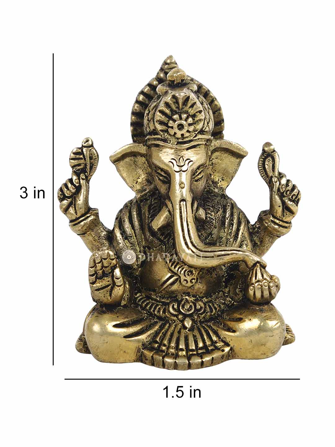 Brass Figurine Ganesha With 4 Hands