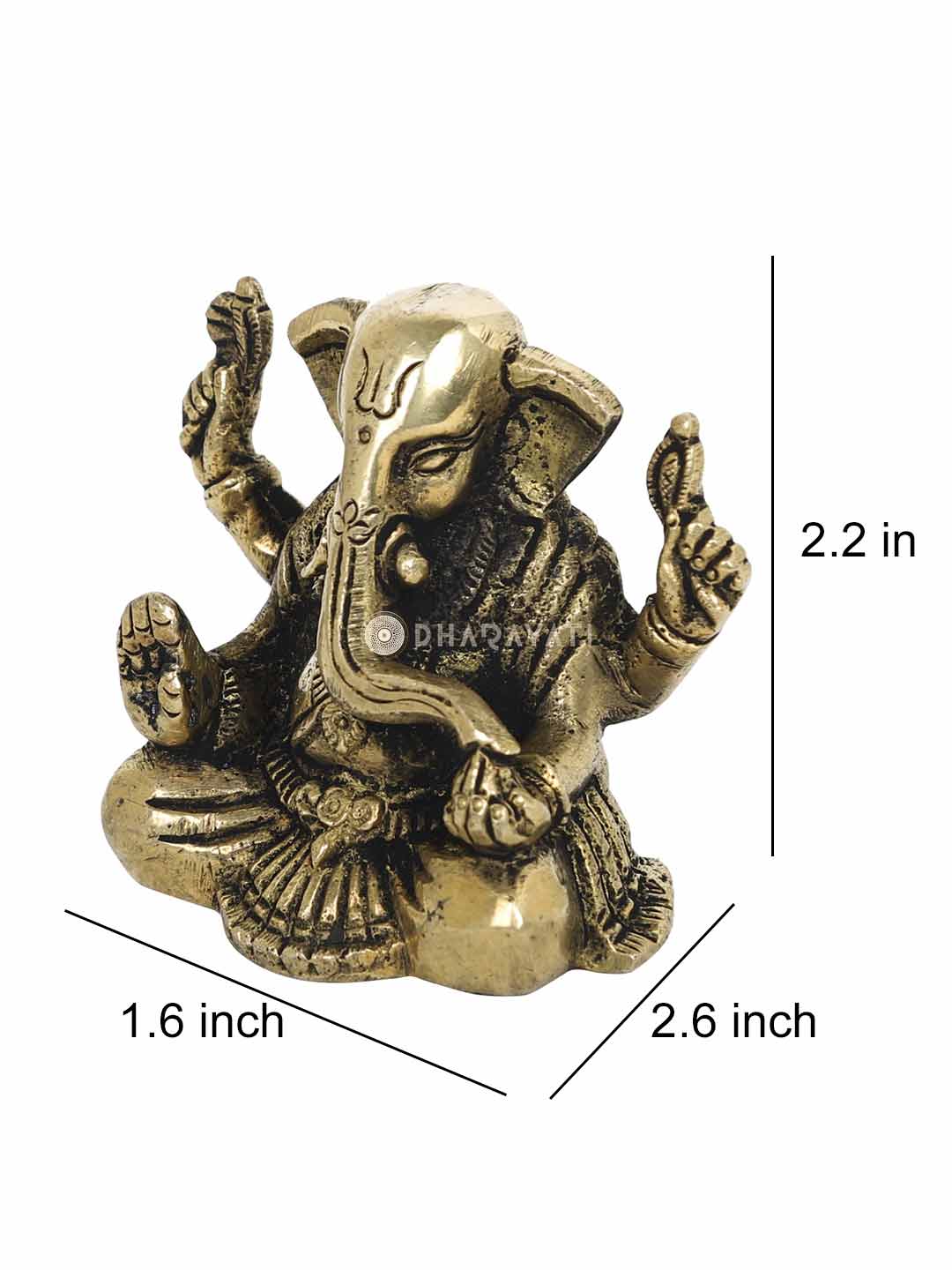 Ganesh 4 Hands Decorative Brass Figurine