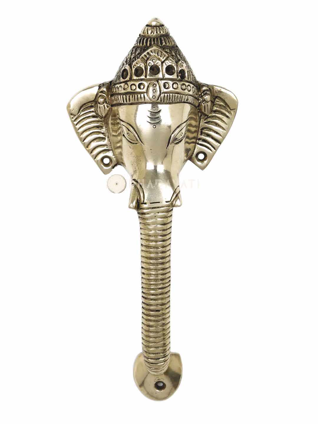 Ganesh Design Door Handle Decorative Brass