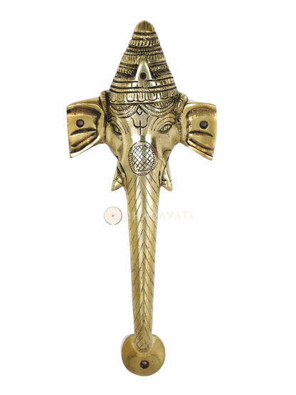 Ganesh Design Door Handle Decorative Brass