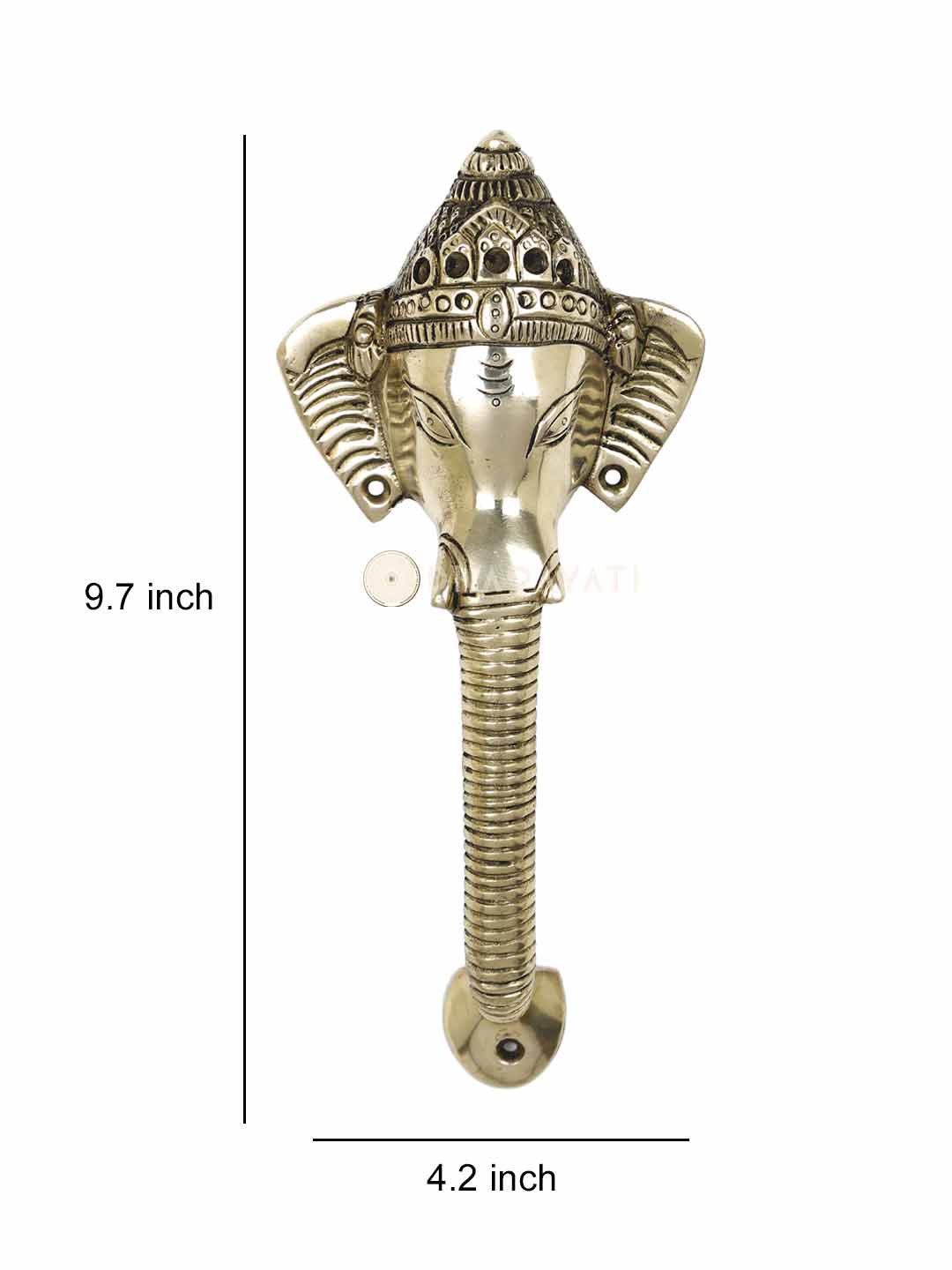 Ganesh Design Door Handle Decorative Brass