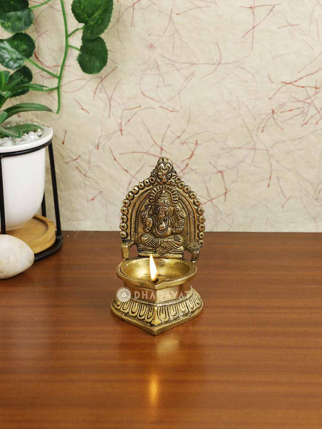 Ganesh Diya Decorative Brass Figurine