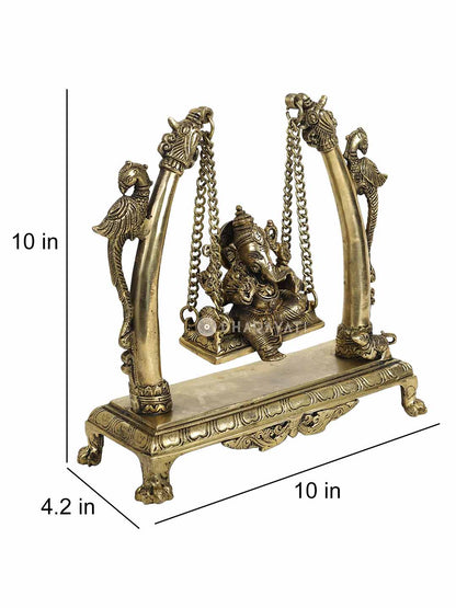 Ganesh Jhula  Decorative Brass Figurine