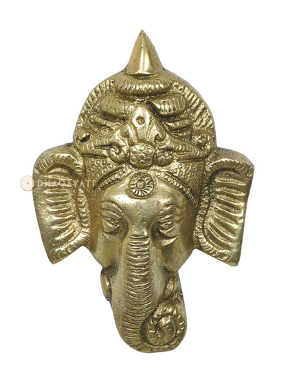 Brass Ganesha Face Design Wall Hanging