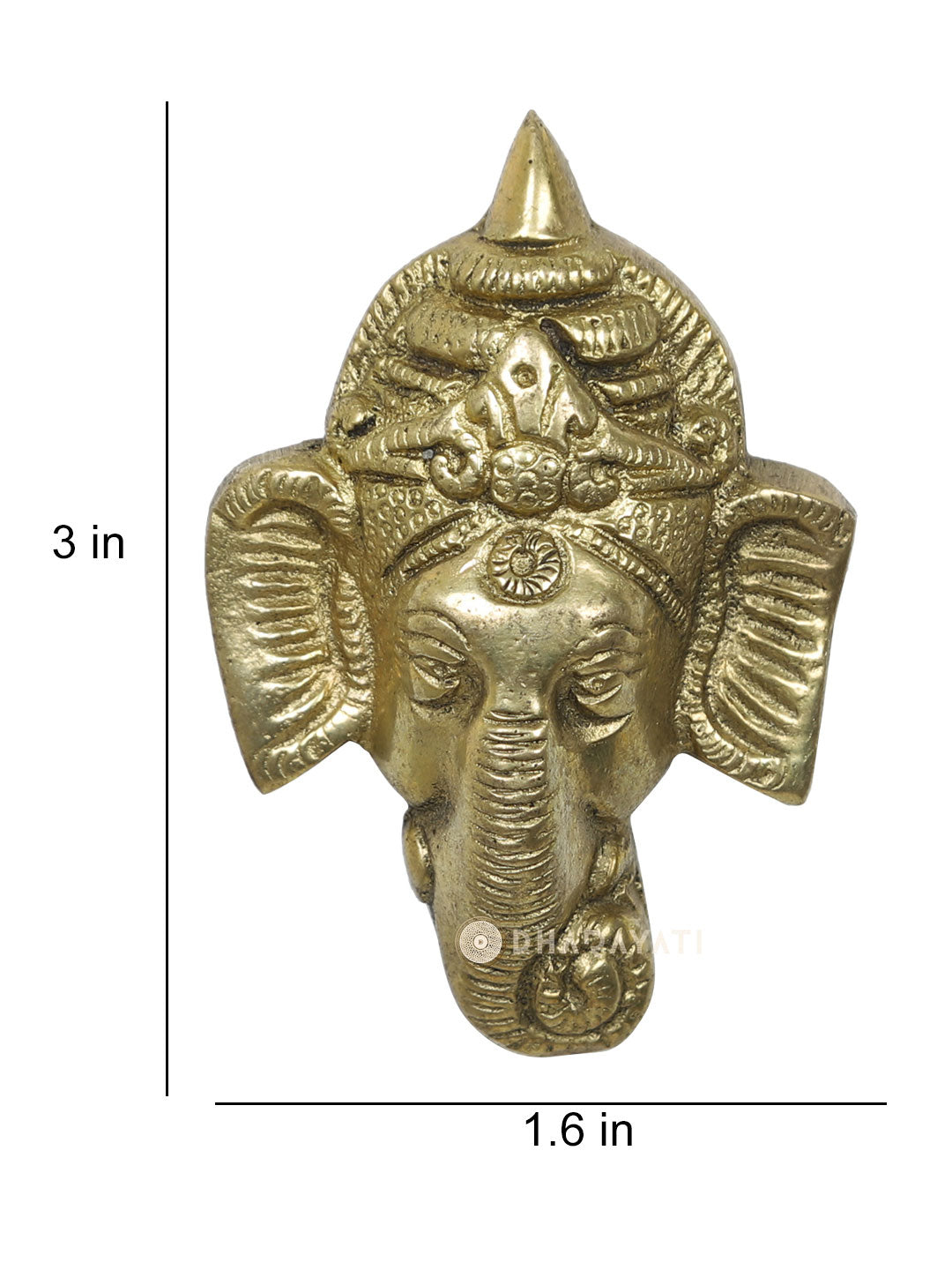 Brass Ganesha Face Design Wall Hanging