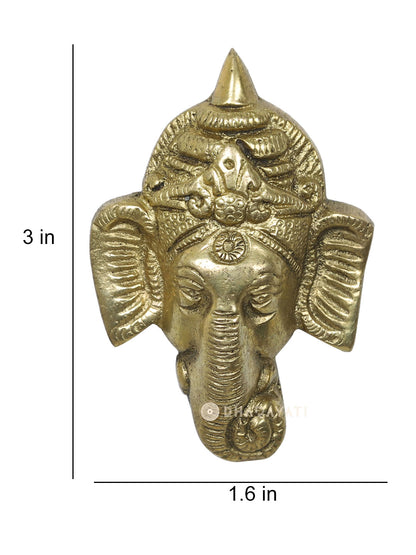 Brass Ganesha Face Design Wall Hanging