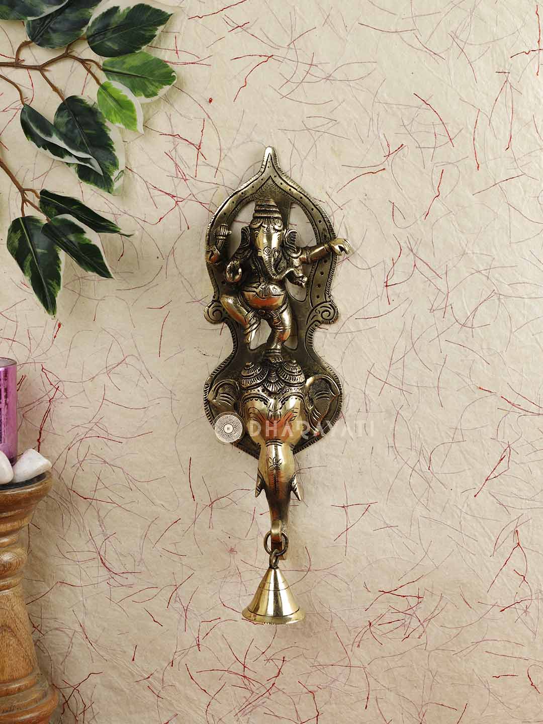 Ganesha Wall Hanging Bell Decorative Brass Figurine