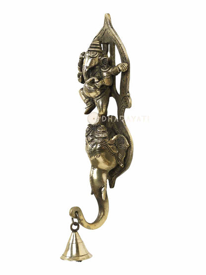 Ganesha Wall Hanging Bell Decorative Brass Figurine