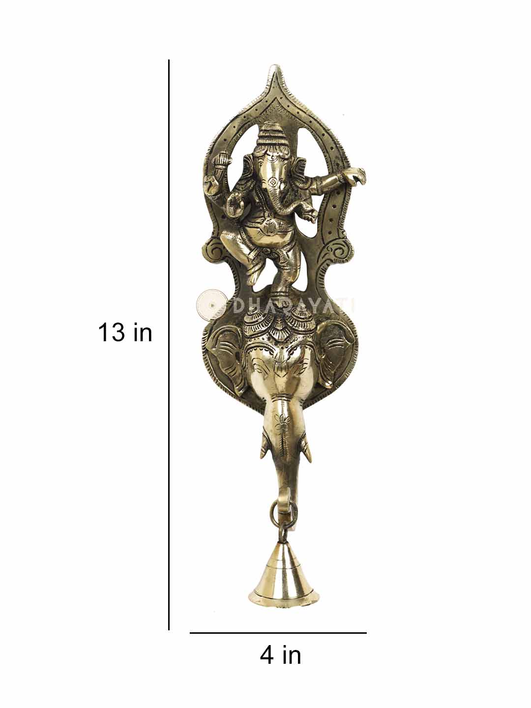 Ganesha Wall Hanging Bell Decorative Brass Figurine