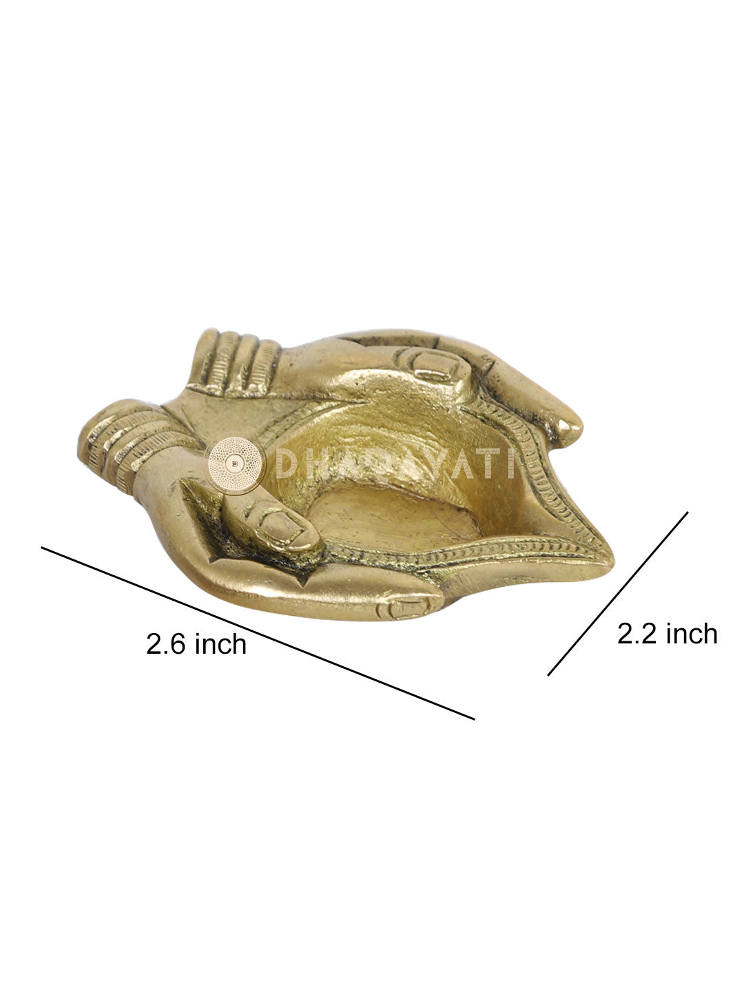 Hand Design Brass Diya  (Set of 2)