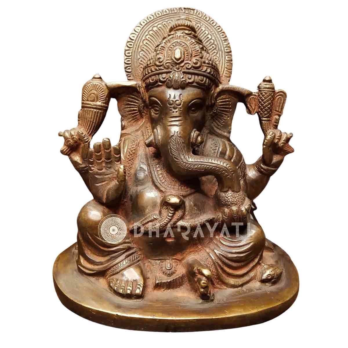 Brass Ganesha with four arms