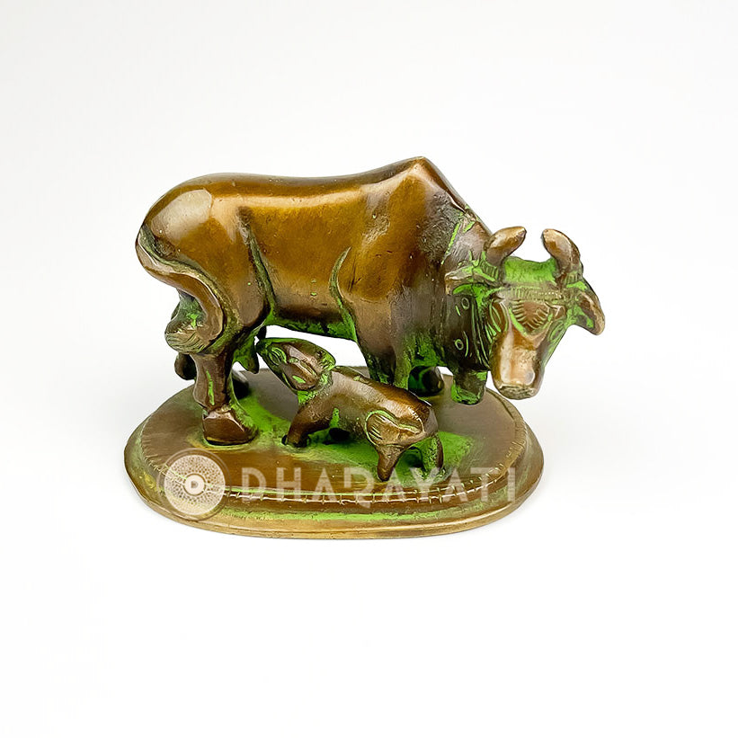 Brass Kamadhenu Cow &amp; Calf