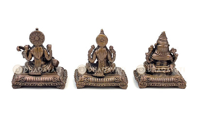 Copper Saraswati, Lakshmi, Ganesh Set of 3